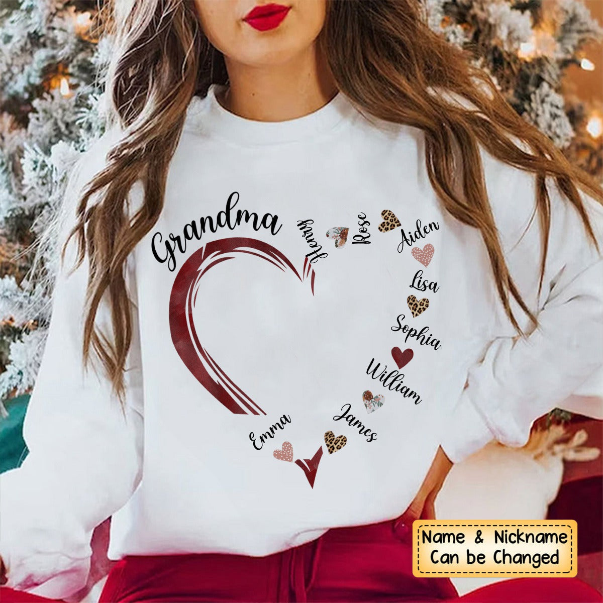 Grandma and Grandkids Hearts, Custom Grandma Shirt, Personalized Mother's Day Shirt