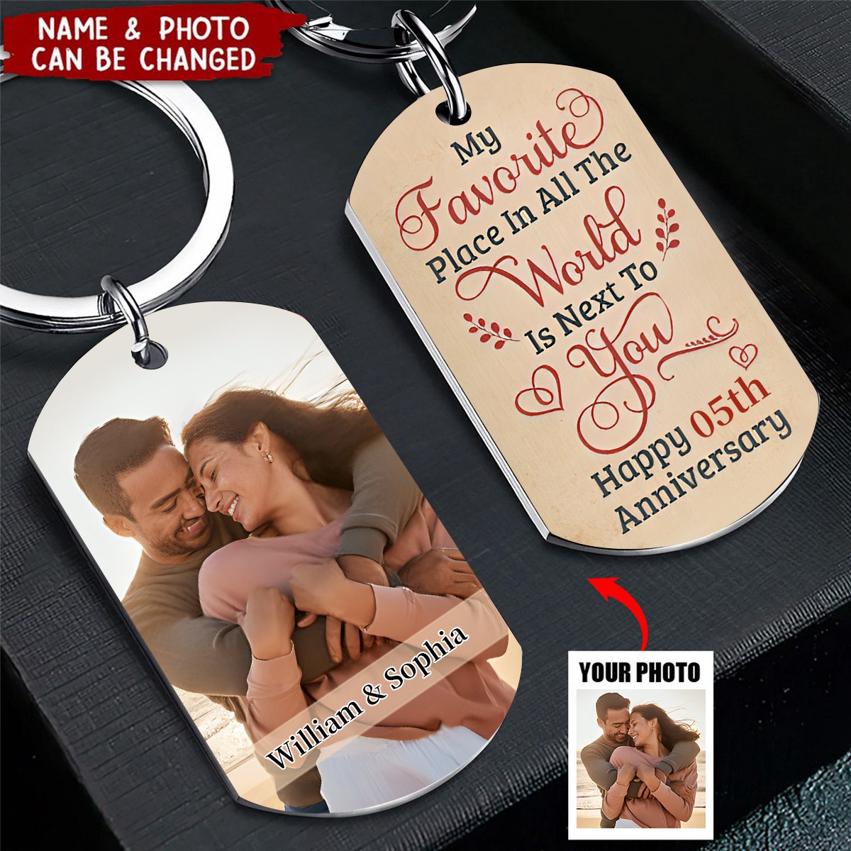 My Favorite Place Is Next To You - Personalized Keychain