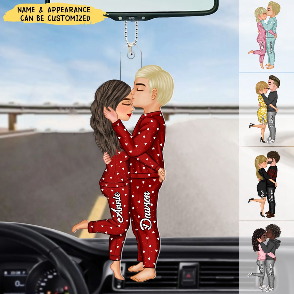 Kissing Forehead Couple Personalized Ornament, Gift For Him Her