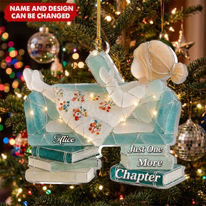 Just A Girl Who Loves Books Sea Glass Effect - Personalized 1-Layer Acrylic Ornament
