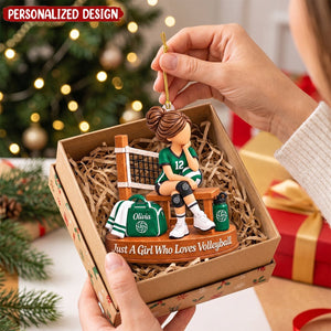 Personalized Volleyball Girl Ornament, Custom Name Keepsake