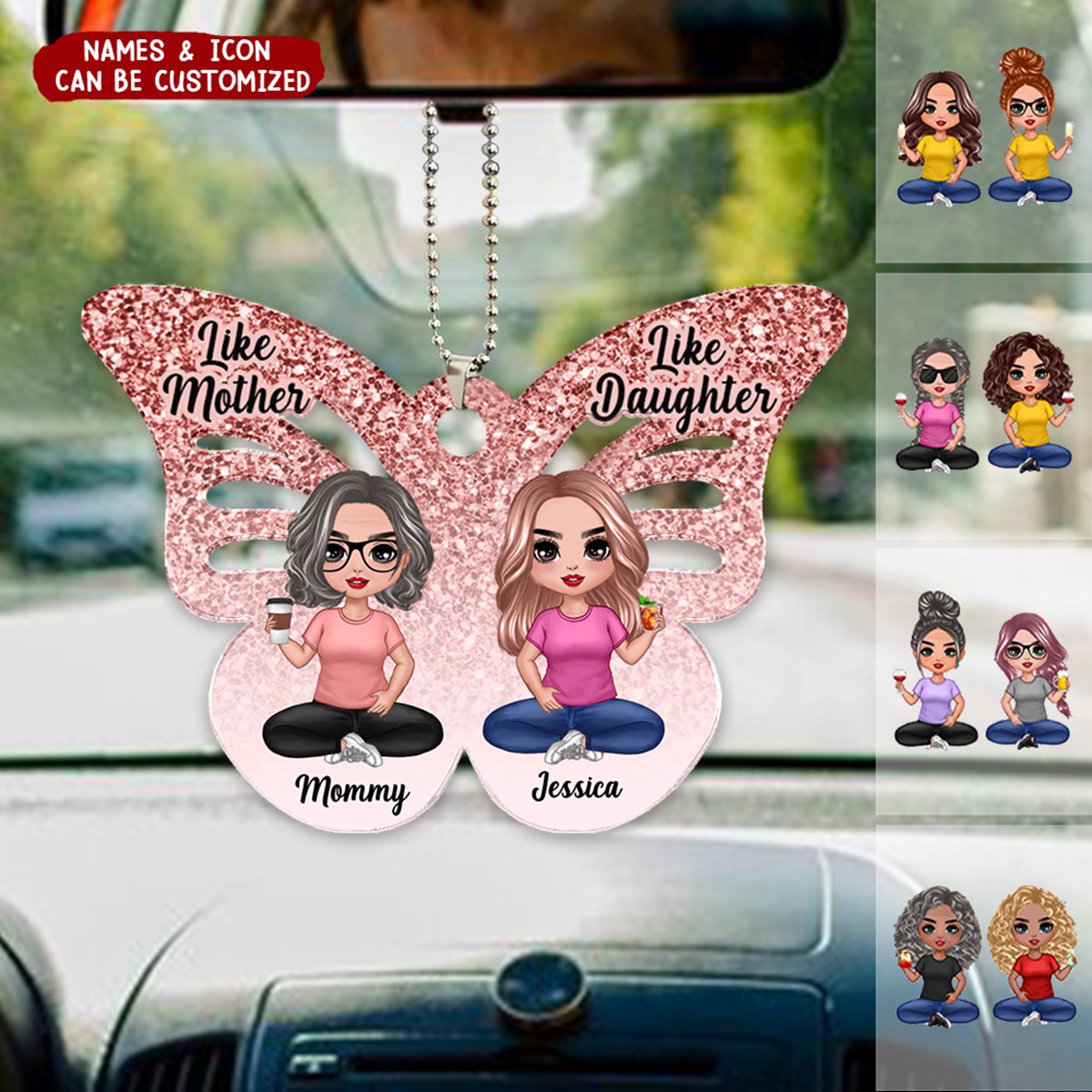 Like Mother Like Daughter Butterfly Personalized Acrylic Ornament