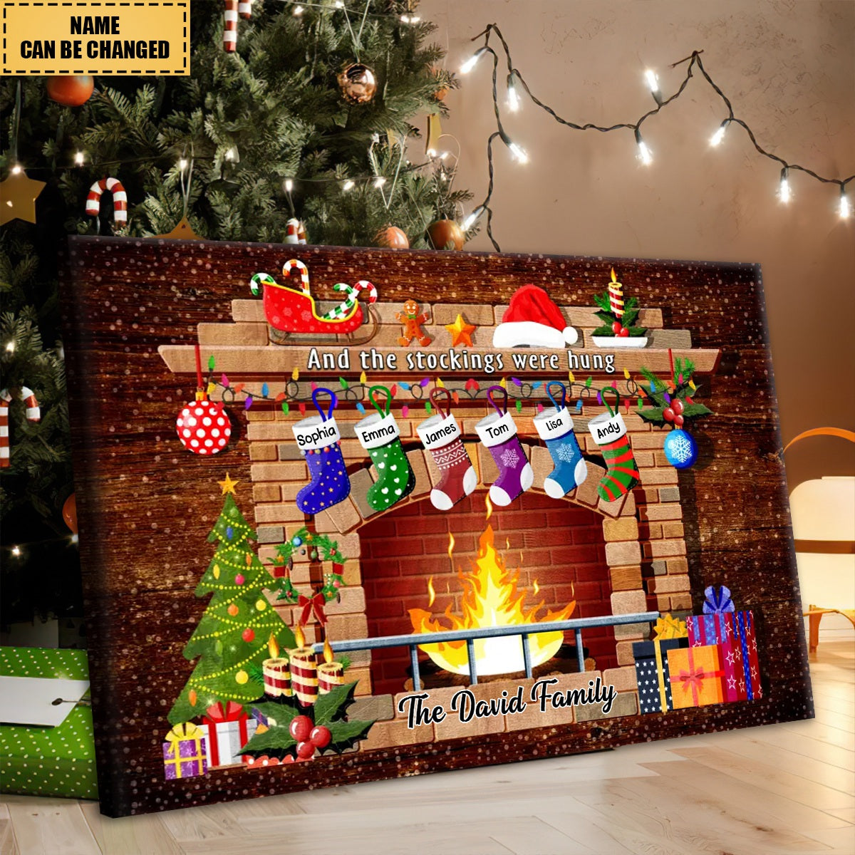 Personalized Canvas - And The Stockings Were Hung