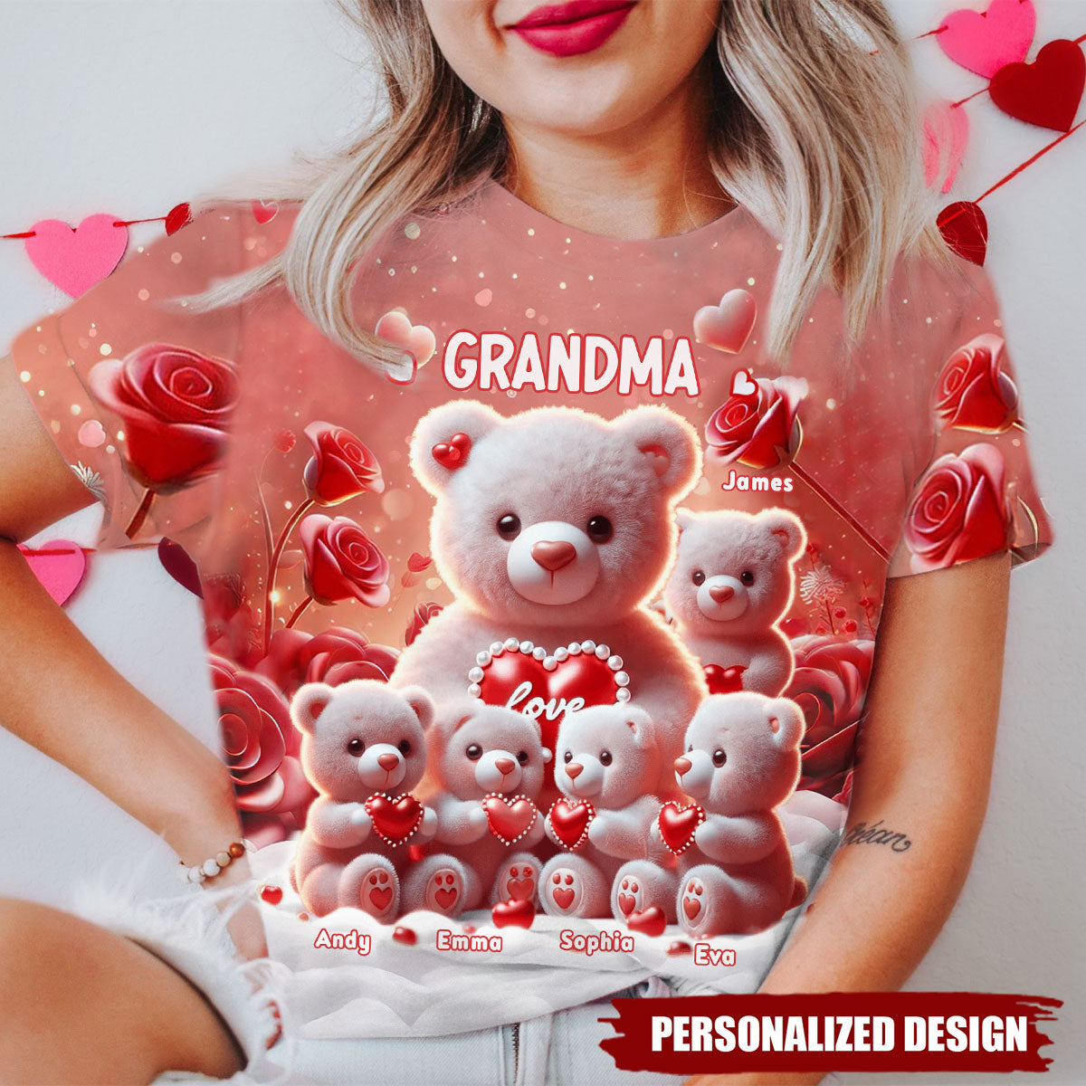 Mama Bear - Personalized Grandma All Over Shirt