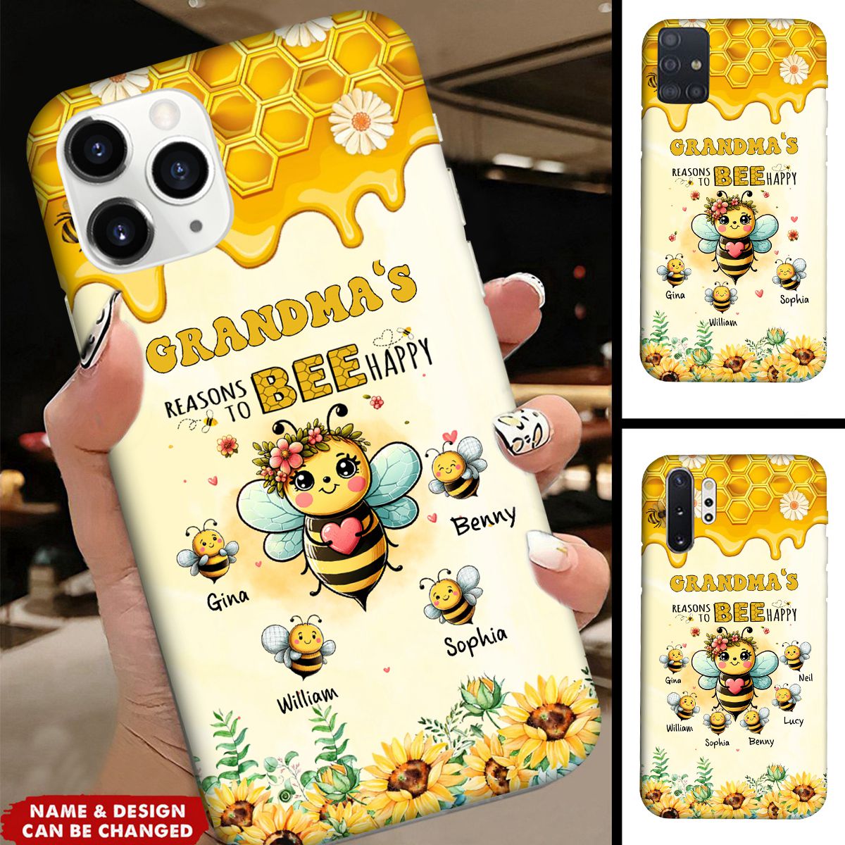 Grandma's reasons to bee happy Personalized Phone case