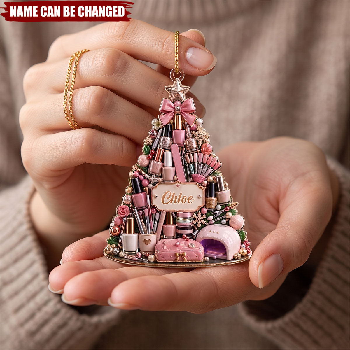 Nail Artist's Spirit, Personalized Acrylic Ornament, Gift for Manicurist