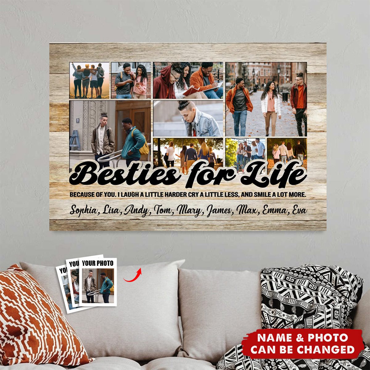 Bestie For Life Personalized Photo Poster - Gift For Best Friend, Bff Gifts