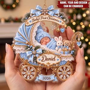 Personalized Baby’s First Christmas Ornament , Custom Name Acrylic Keepsake