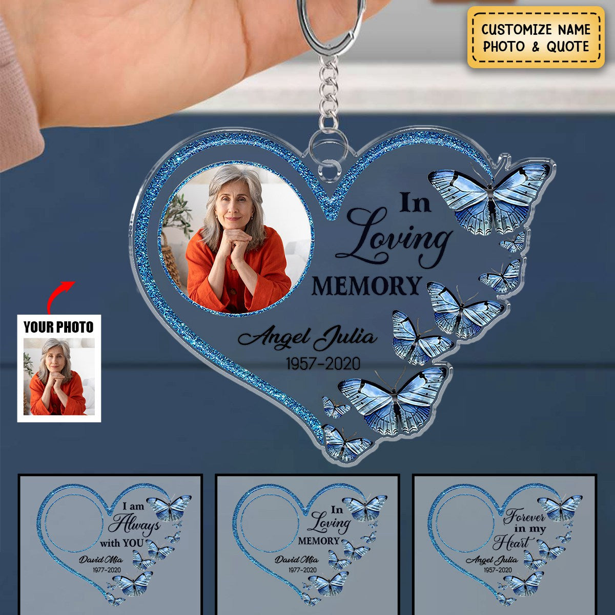 I Am Always With You Enter Name, The Years Upload Photo Personalized Acrylic Keychain