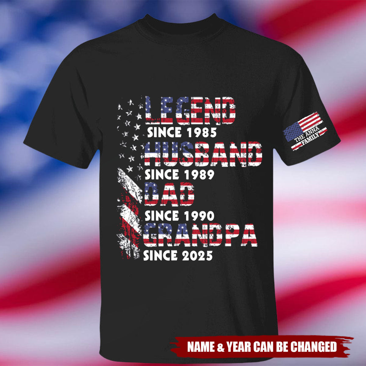 Personalized Legend Husband Dad Papa Since Flag Shirt