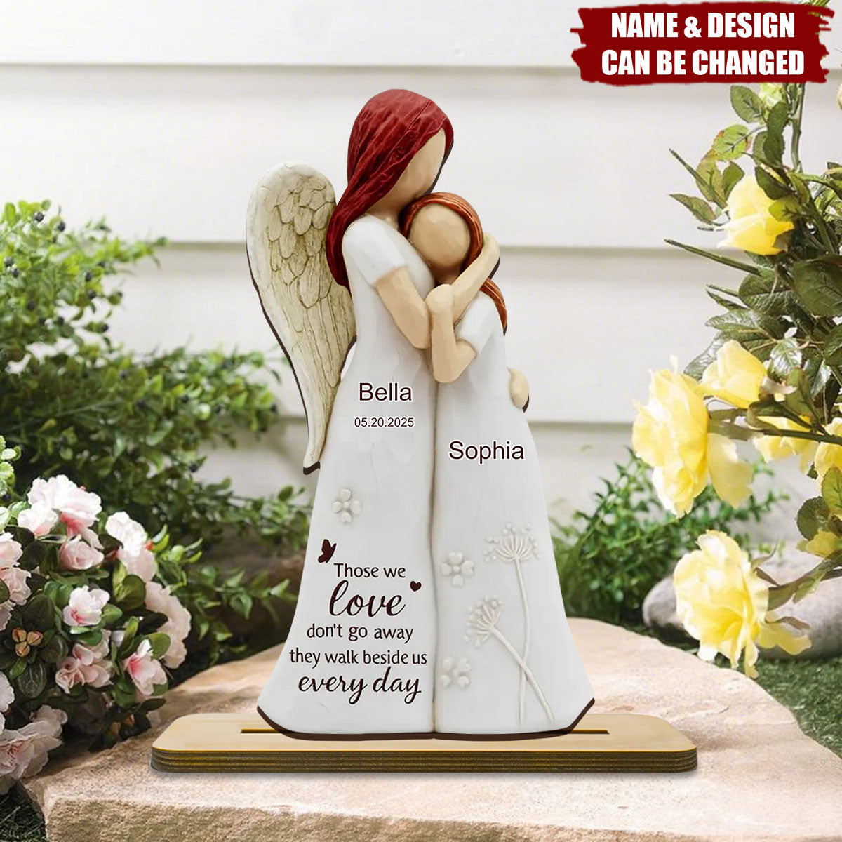 Those We Love Don't Go Away Mom Dad 3D Effect Personalized Standing Wooden Plaque