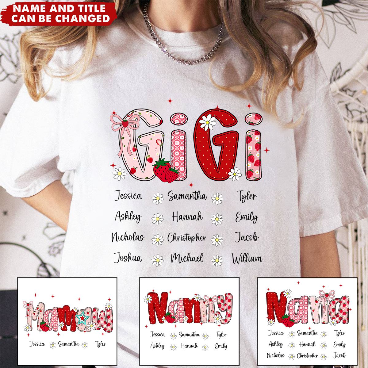 Mimi Strawberry And Grandkids Sweet Summer Time - Personalized Family Shirt
