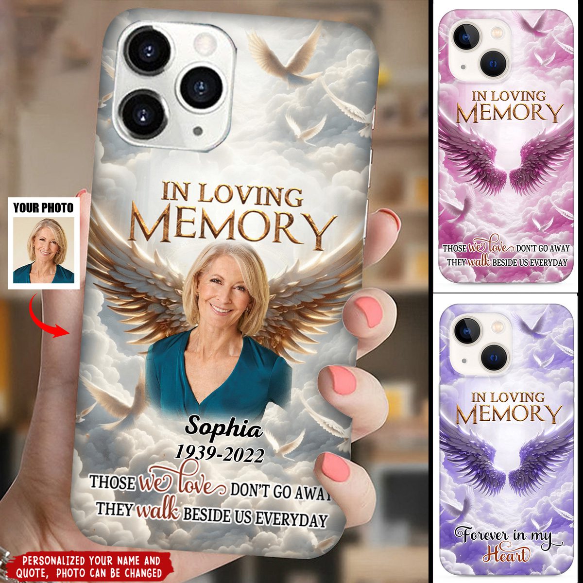 In loving memory Family loss Memorial Upload Photo Personalized Phone case