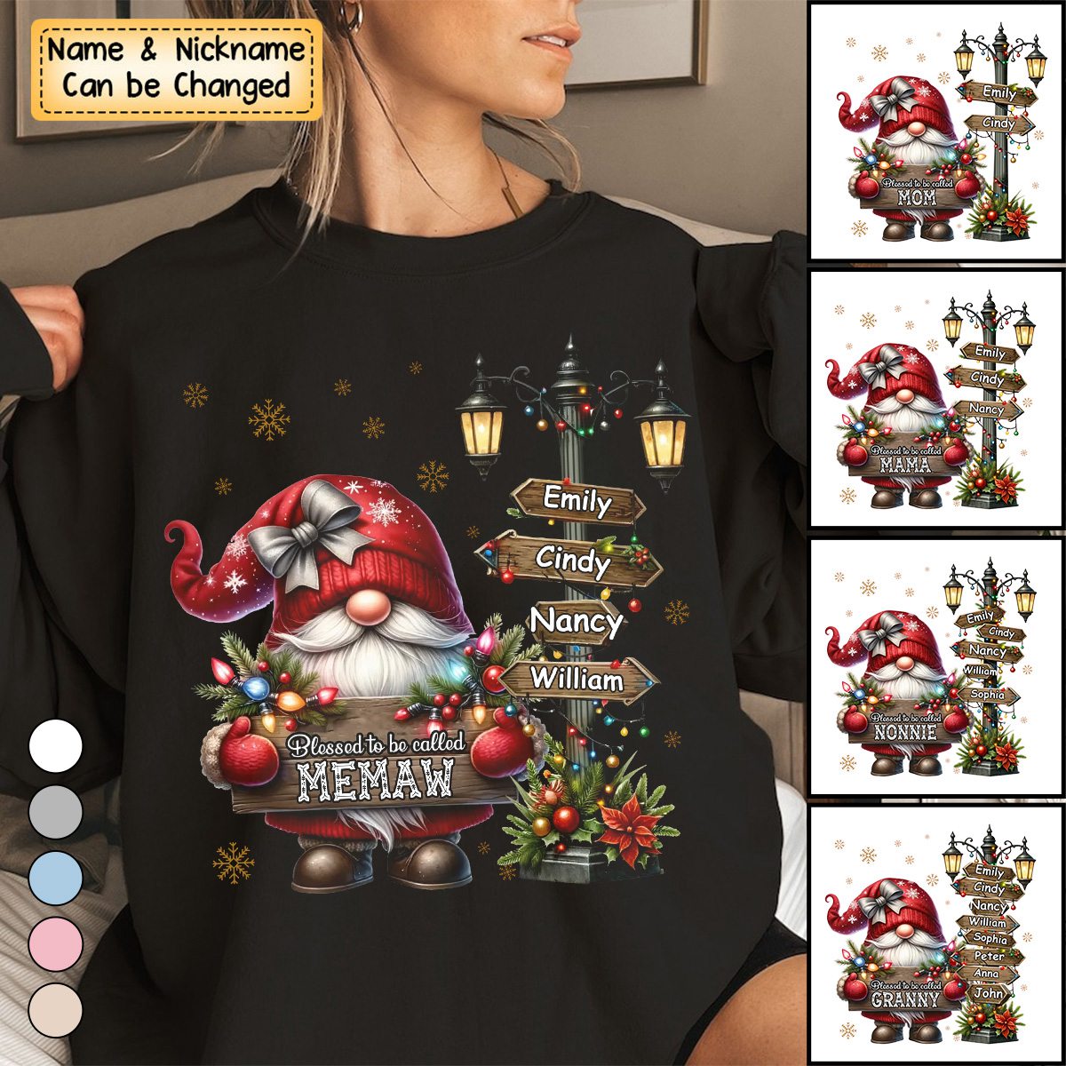 Personalized Grandma And Kids Christmas Sweatshirt - Gift For Nana, Mom