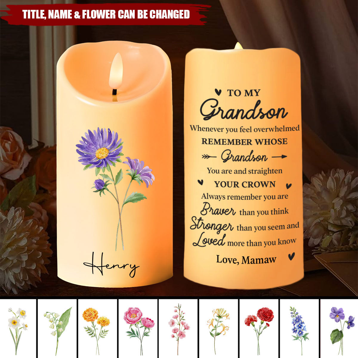 Love Is The Flower You’ve Got To Let Grow - Personalized LED Candle