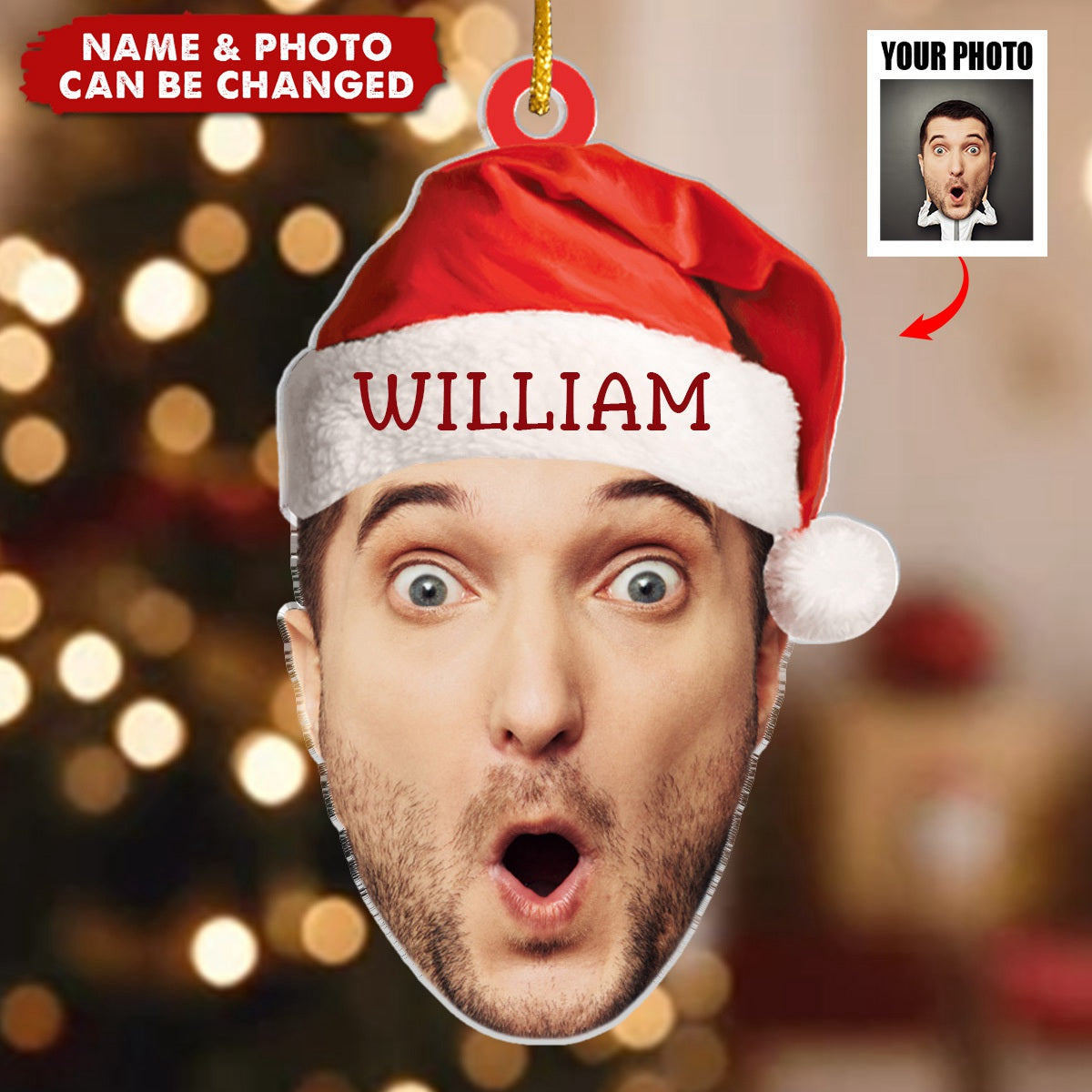 Custom Photo Dear Santa Stop Judging Me - Family Personalized Custom Ornament - Acrylic Custom Shaped - Christmas Gift For Family Members