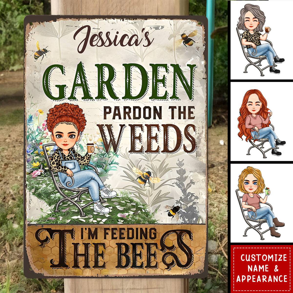 I'm Feeding The Bees - Personalized Metal Sign