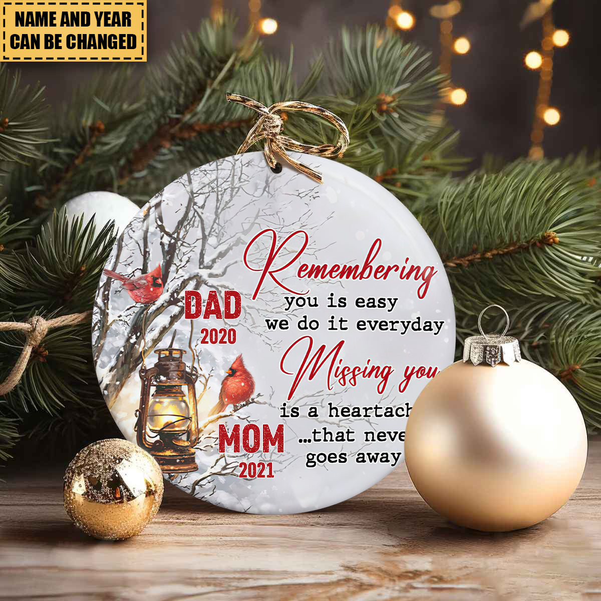 Personalized Memorial Gifts, Christmas Ceramic Ornament