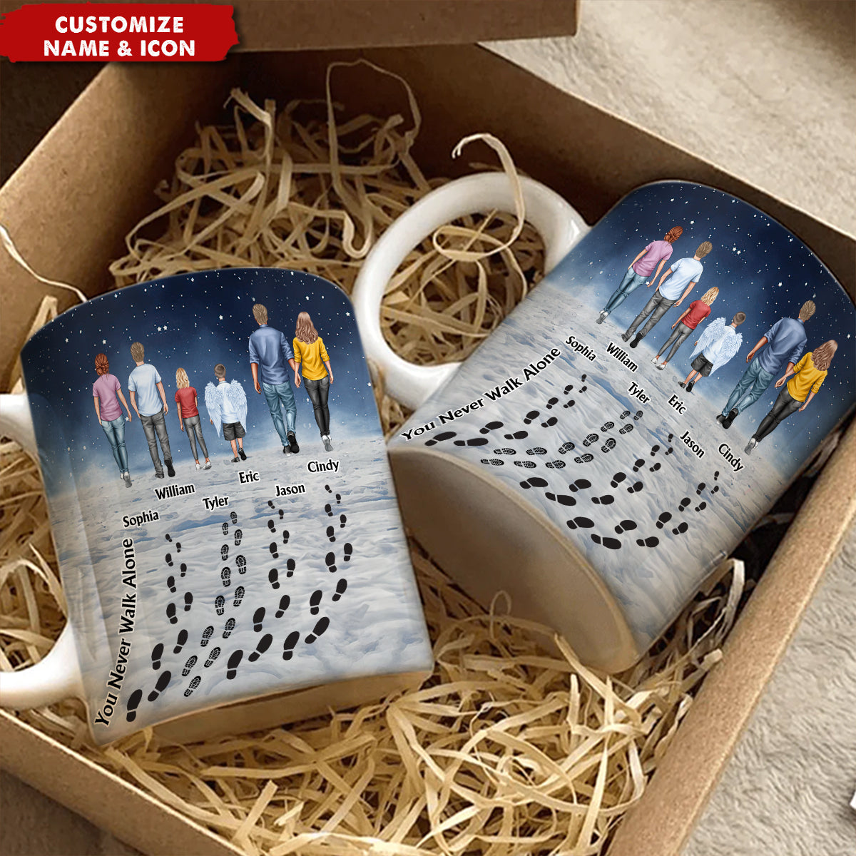 You Never Walk Alone - Memorial Gift For Loss Of Loved Ones - Personalized Mug