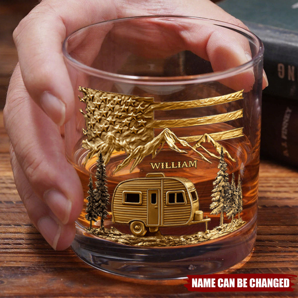 Campfire & Whiskey - Personalized Camping Whiskey Glass