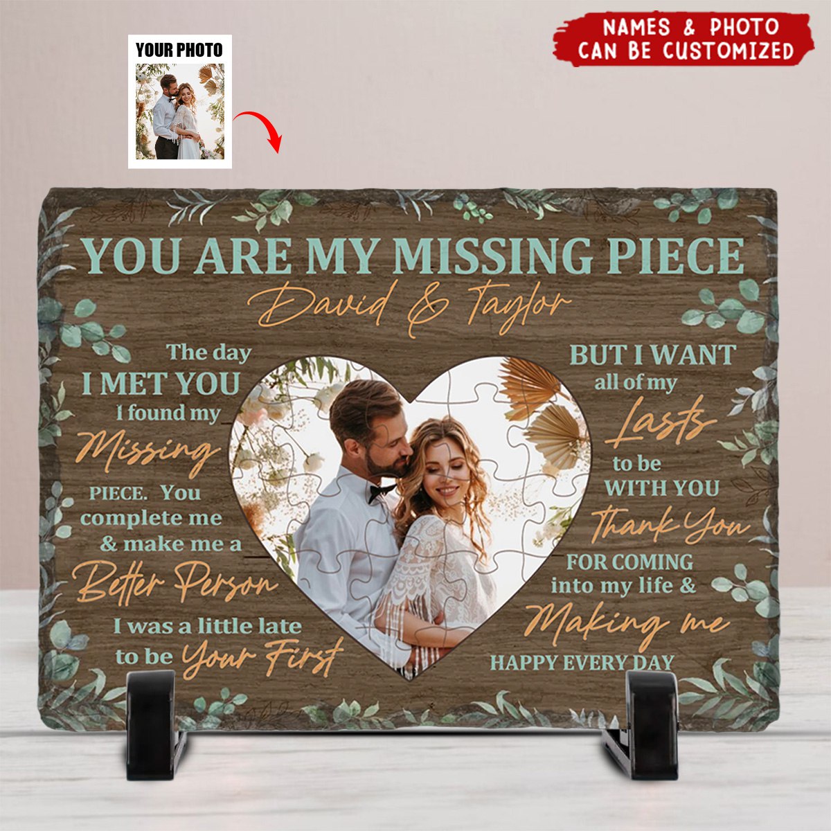 I Want All Of My Lasts To Be With You - Couple Personalized Rectangle Shaped Stone With Stand