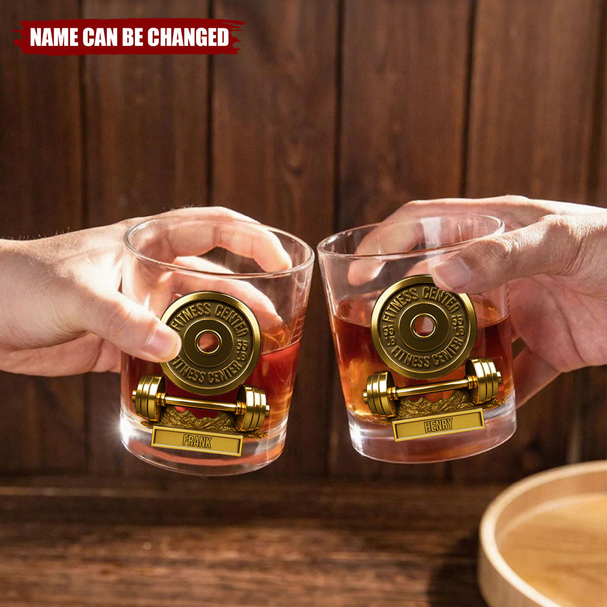 No Pain No Gain - Personalized Fitness Whiskey Glass