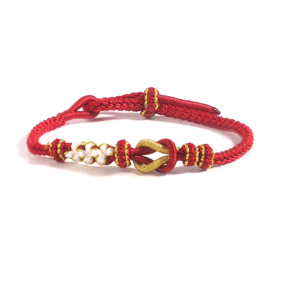 For Granddaughter - Grandmother And Granddaughter A link That Can Never Be Undone Peach Peach Blossom Knot Bracelet