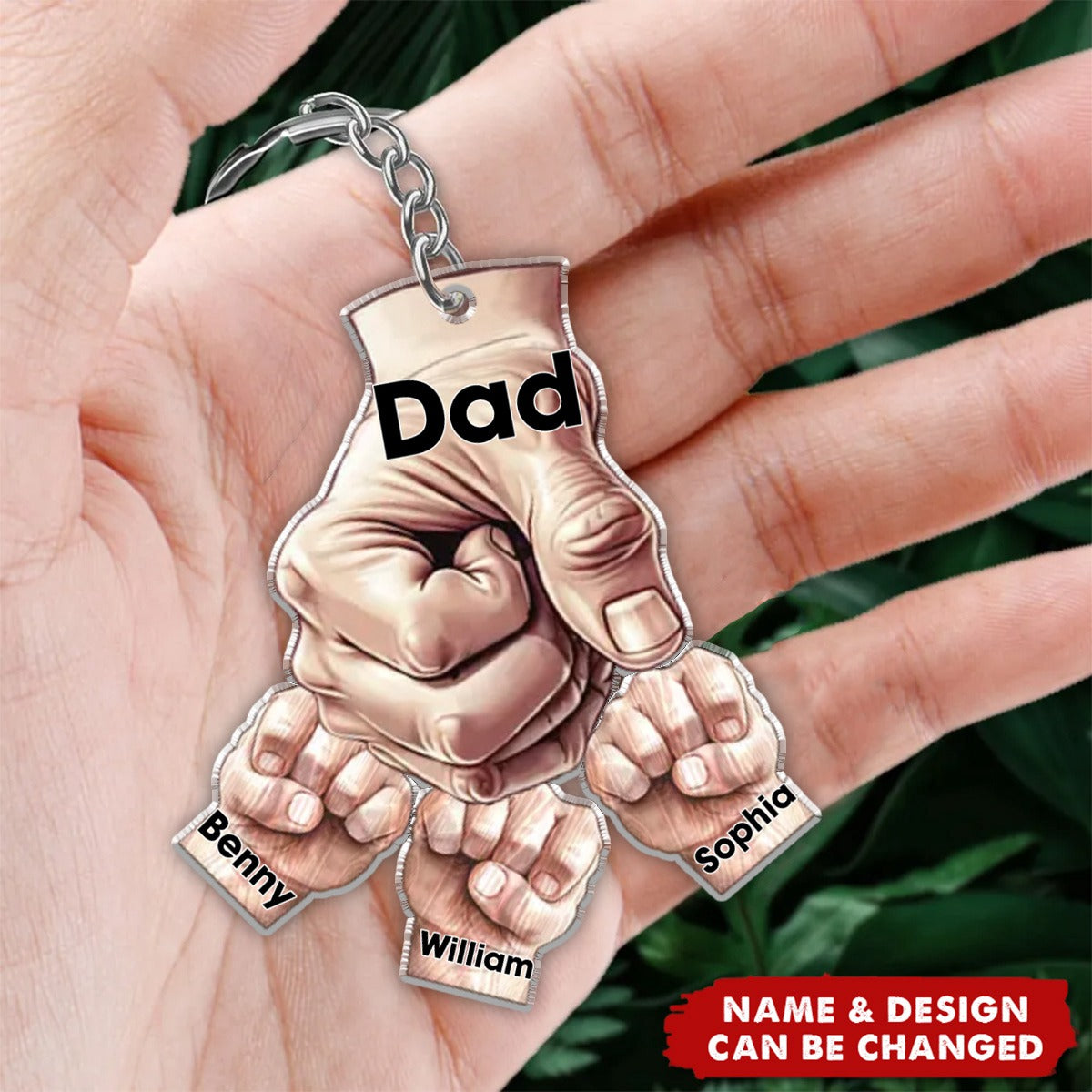 Gift For Father And Kids Personalized Acrylic Keychain