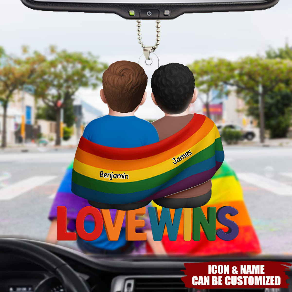 LGBT Couple Personalized Acrylic Ornament, Gift For Him, Gift For Her