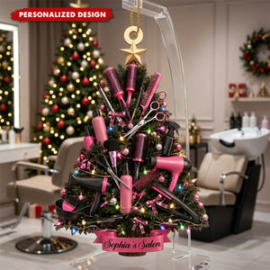 My Salon, Personalized Custom Acrylic Ornament, Gift For Hairdressers