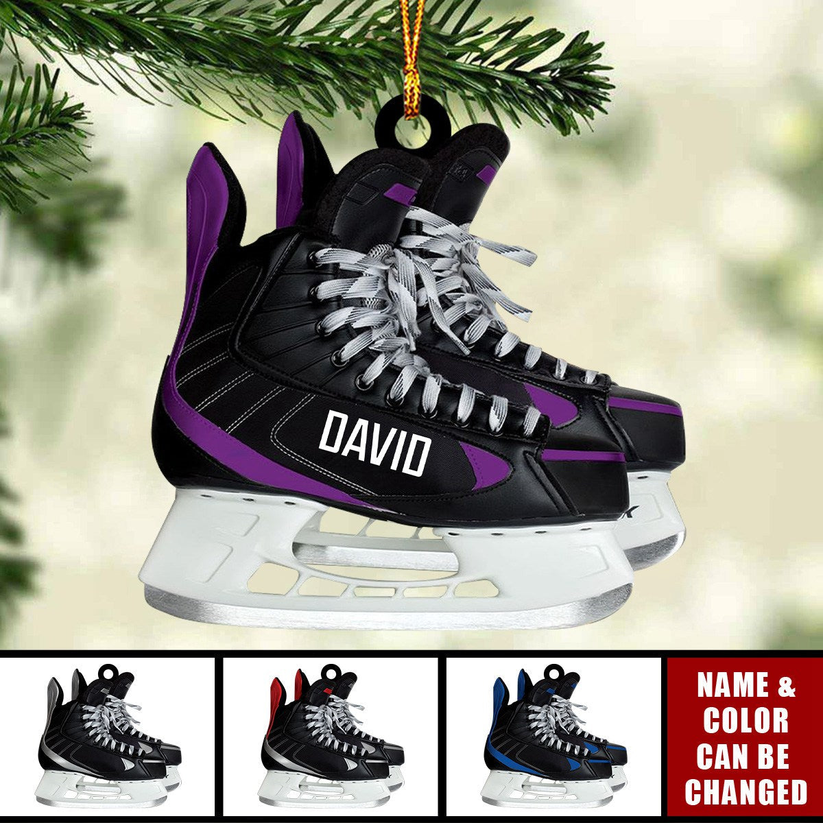 Personalized Ice Roller Blades Ornament, Christmas Ornament