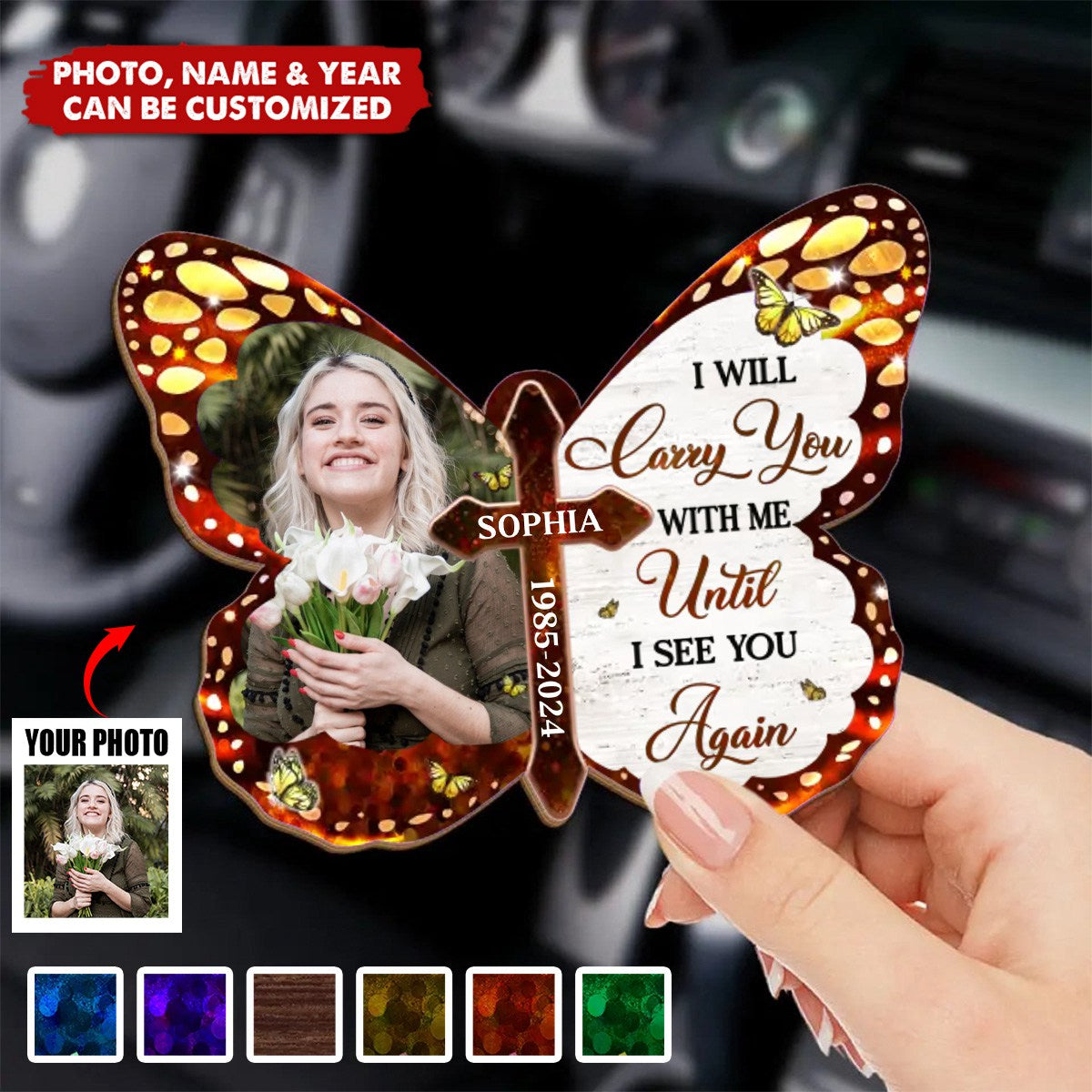 Until I See You Again - Memorial Personalized Car Visor Clip