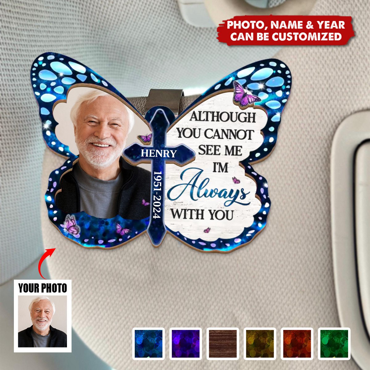 Until I See You Again - Memorial Personalized Car Visor Clip