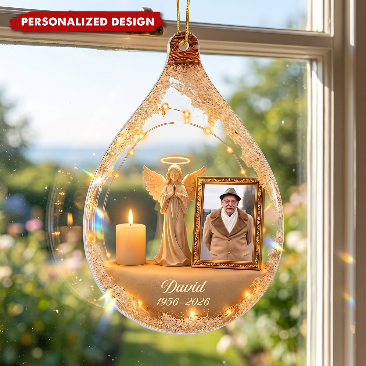 Your Light Still Shines-Personalized Photo Memorial Acrylic Ornament