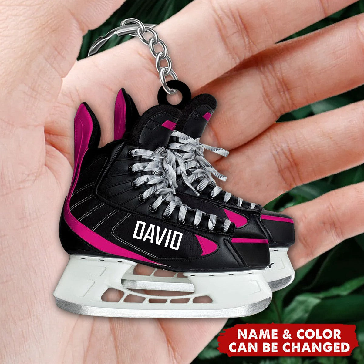Personalized Ice Roller Blades Keychain