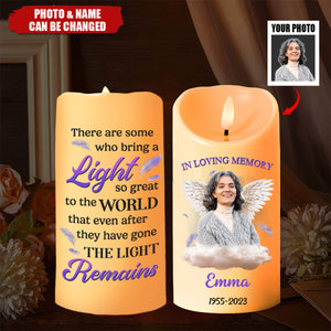 Custom Photo A Light So Great To The World - Memorial Personalized LED Candle
