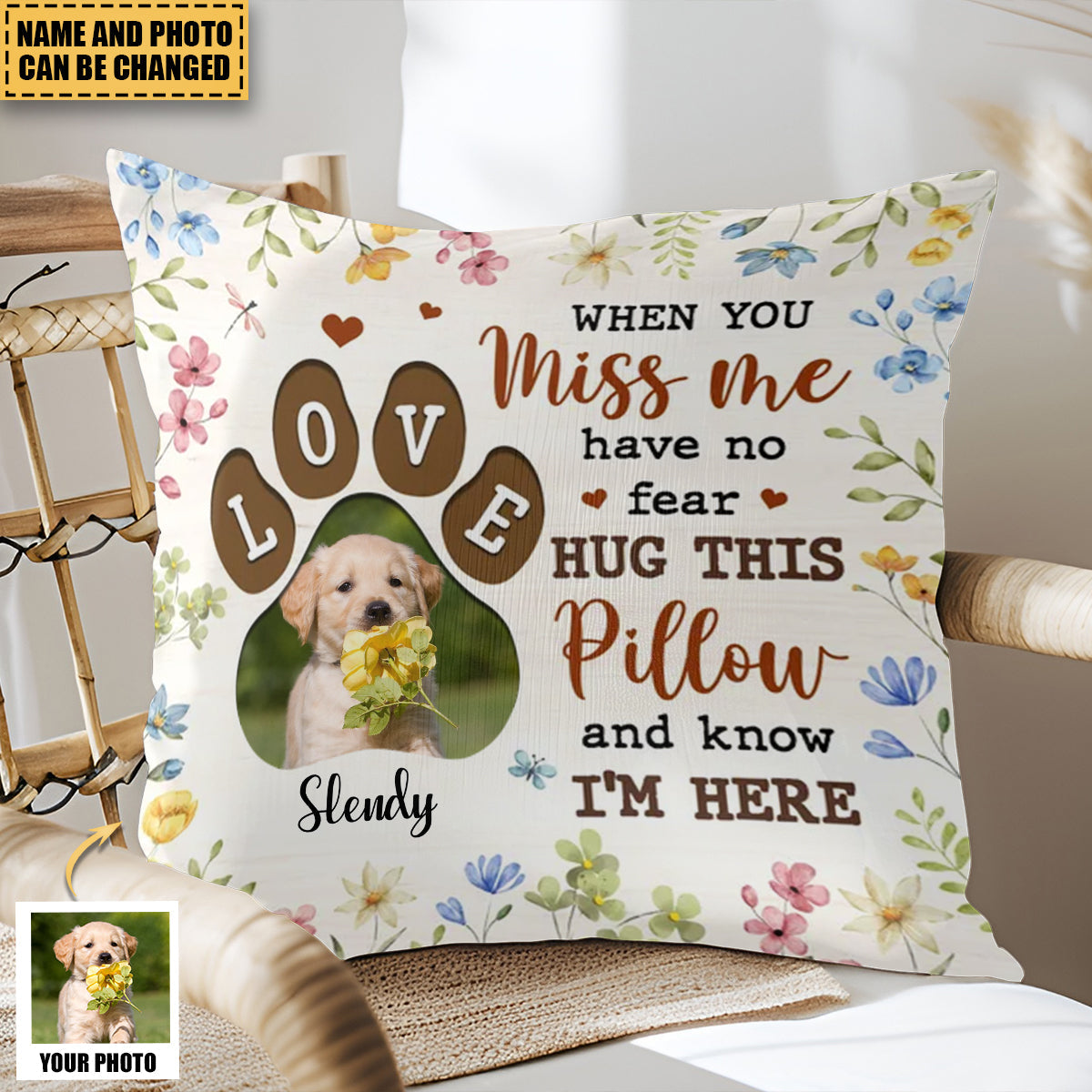 Personalized Pet Memorial When You Miss Me Have No Fear Pillow
