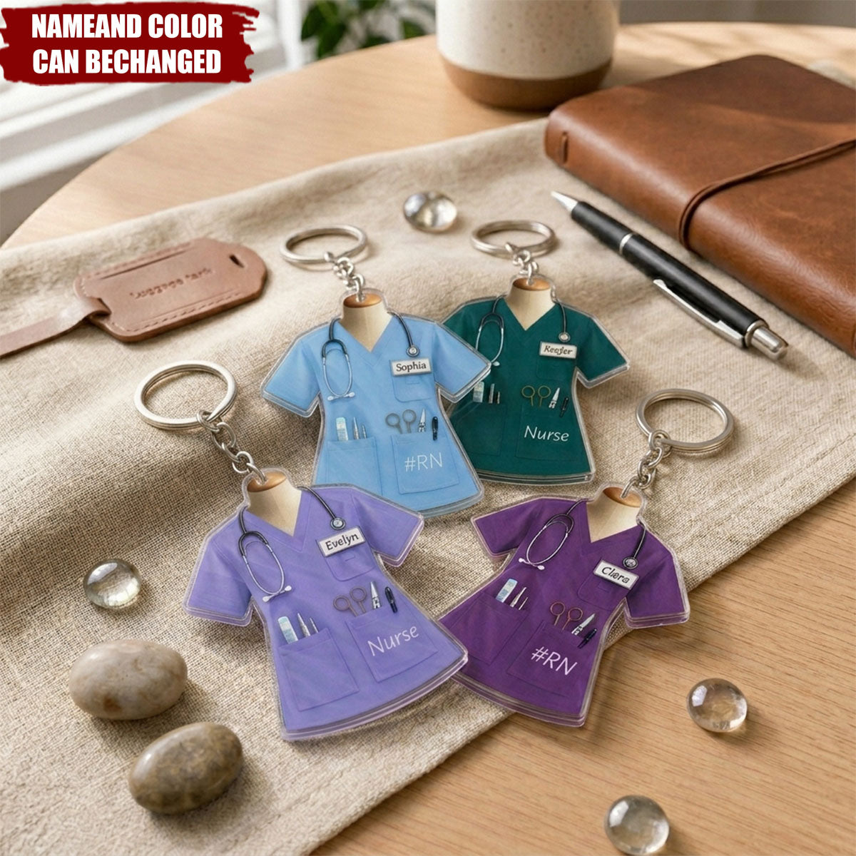 Custom Shaped Acrylic Keychain - Personalized Birthday Gifts For Nurse - Care Is My Calling