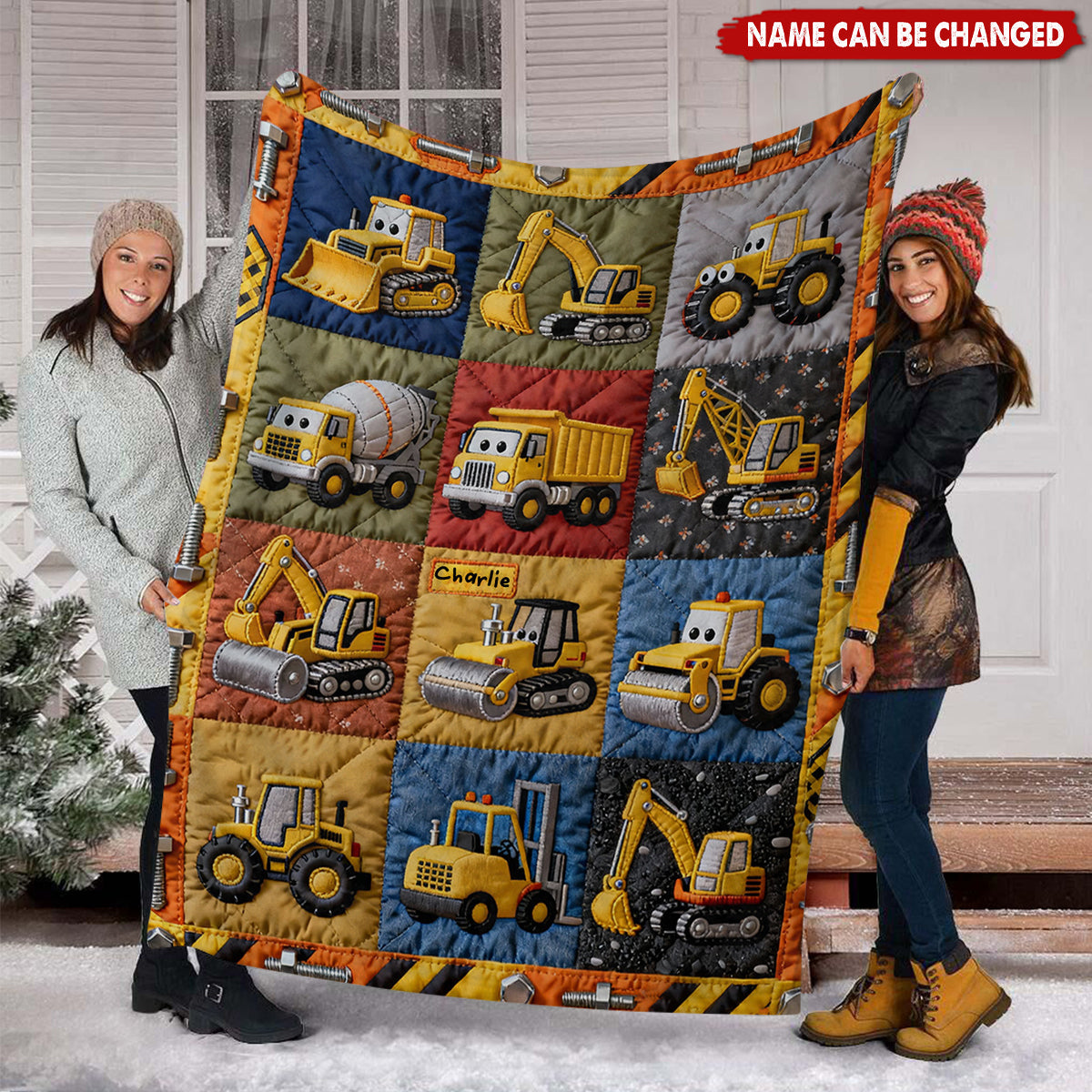 Construction Machines - Personalized Kid Blanket
