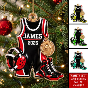 Wrestling Things Custom Name Acrylic Ornament