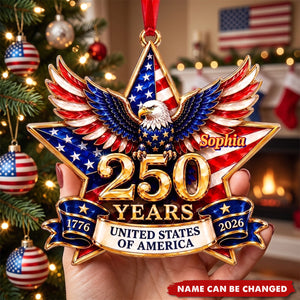 America 250th Eagle Ornament 2026, Bald Eagle Acrylic Holiday Decor Gift