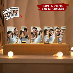 Daddy To Us You Are The World Photo Collage - Personalized LED Night Light