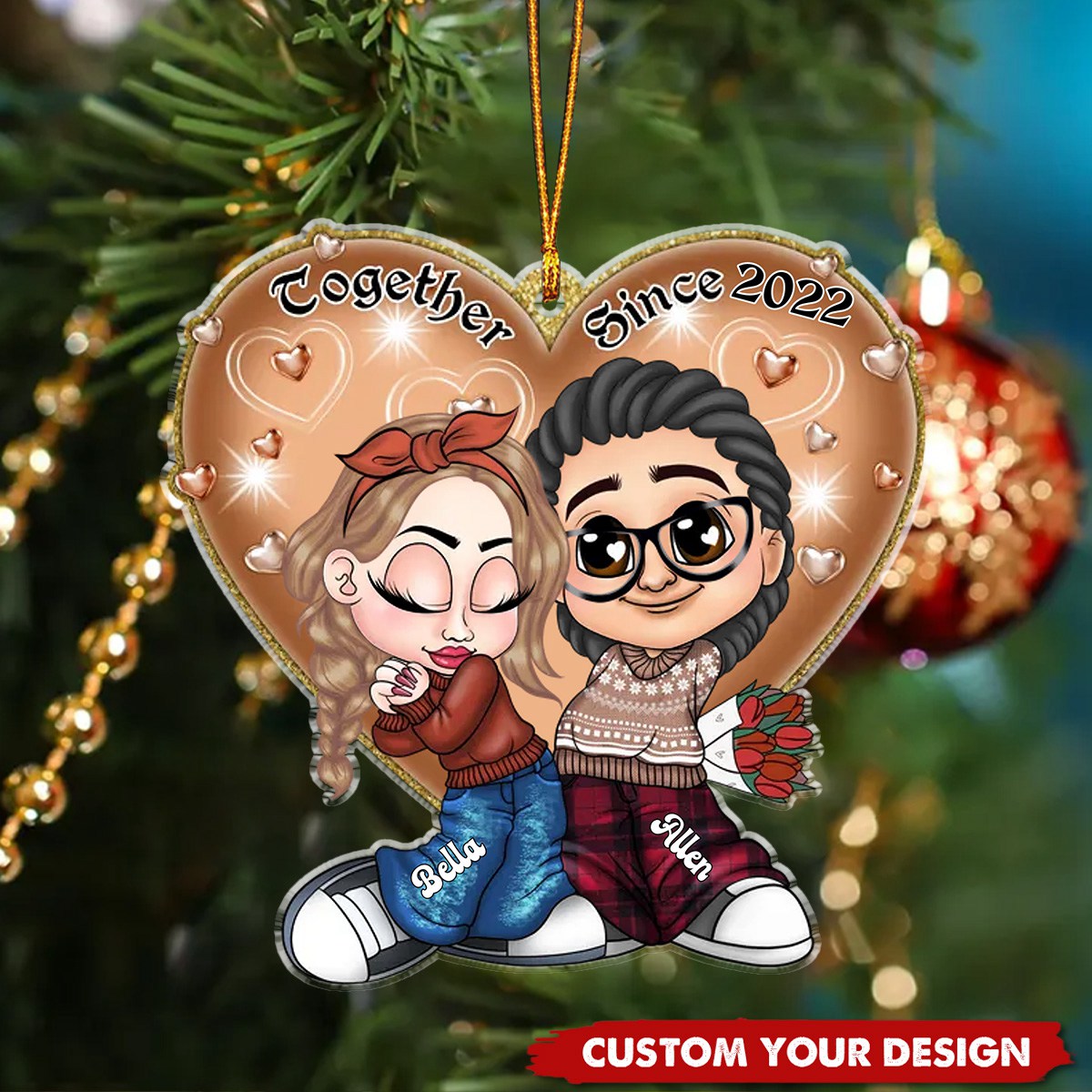 Always Love You - Personalized Acrylic Heart Ornament