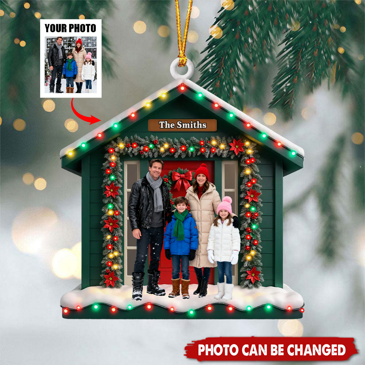 Custom Photo Wooden Ornament - Personalized Christmas Birthday Gifts