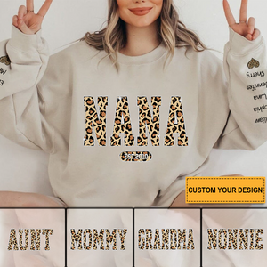 Red Glitter Mimi Mom Est Year Custom Kid Name On Sleeve Personalized Sweatshirt