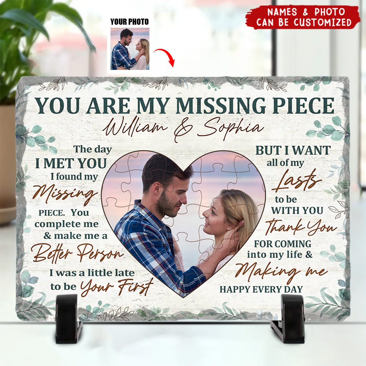 I Want All Of My Lasts To Be With You - Couple Personalized Rectangle Shaped Stone With Stand