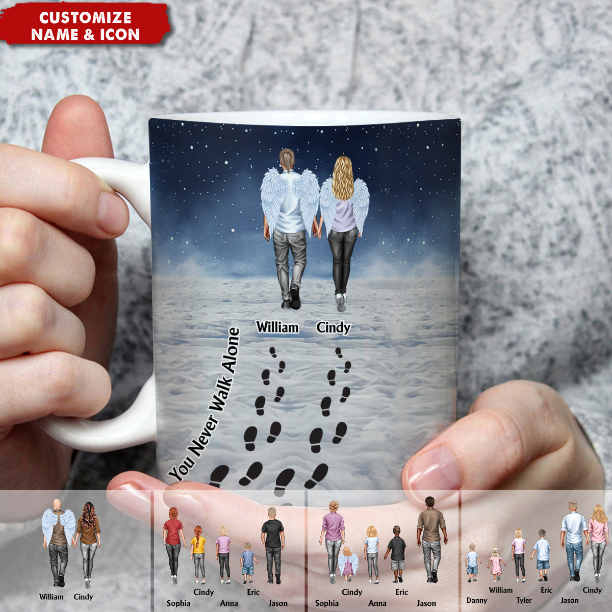 You Never Walk Alone - Memorial Gift For Loss Of Loved Ones - Personalized Mug