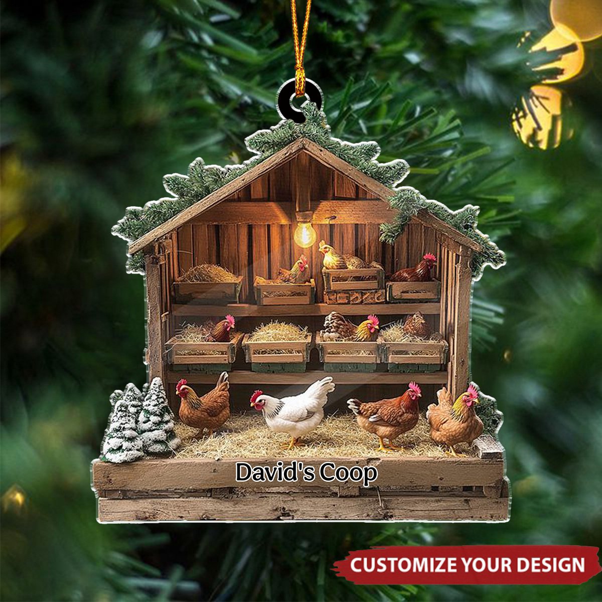 Dreamy Coop Personalized Christmas Ornament, Gift For Farmer