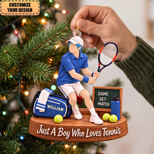 Custom Just A Girl/Boy Who Loves Tennis Acrylic Ornament