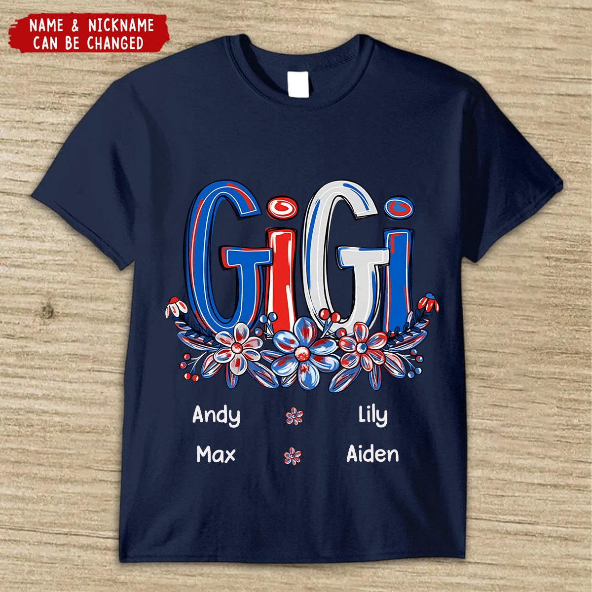 Red White Blue USA 4th July For Grandma And Kids Personalized Shirt